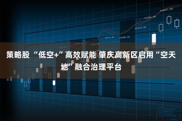 策略股 “低空+”高效赋能 肇庆高新区启用“空天地”融合治理平台